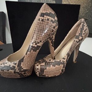Nine West Snake Skin Platform Heels